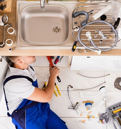 Plumbing repair project in Denver